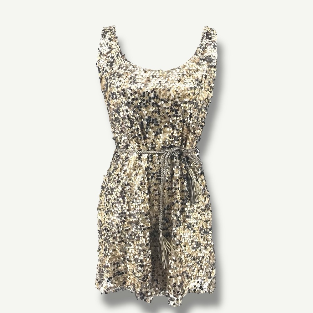 BKE Boutique Sequin Belted Mini Dress